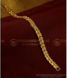 BCT188 - Unique Solid Leaf Design Micro Gold Plated Stylish Gold Bracelet for Girls  