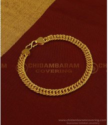 BCT201 - 7.5 Inch Real Gold Bracelet Design One Gram Gold Plated Cuban Link Chain Solid Bracelet