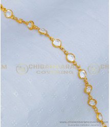 BCT218 - Unique Gold Style Light Weight White Stone Ladies Bracelet Buy Online