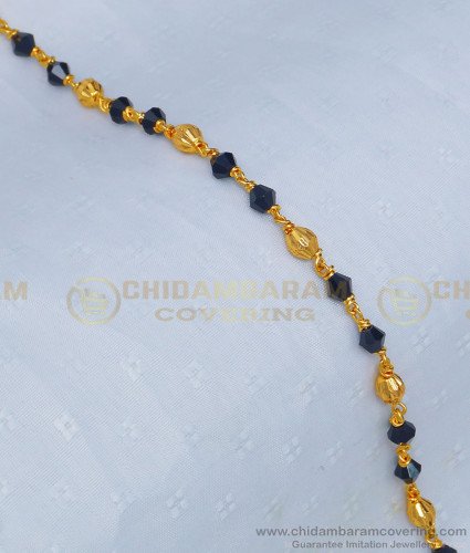 BCT222 - Traditional Gold Design Black Beaded Bracelet Karimani Bracelet for Ladies  