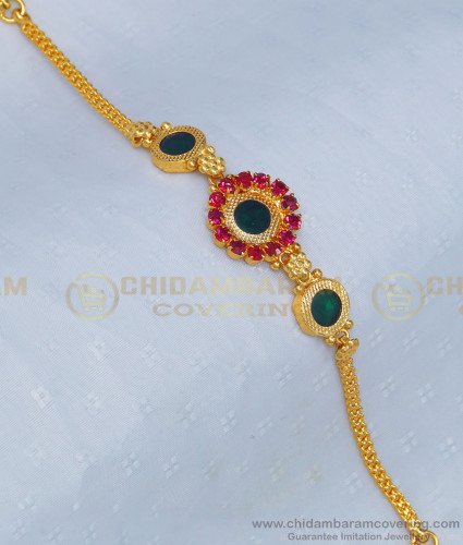 BCT224 - Gold Plated Traditional Kerala Green Palakka Bracelet Buy Online  