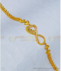 BCT228 - 1 Gram Gold White Stone Love Bracelet Design Buy Imitation Jewellery Online 