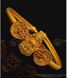 BCT231 - 2.6 Size Beautiful Temple Bangles Bracelet Lakshmi Design Adjustable Kappu Nagas Jewellery