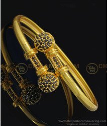 BCT238 - 2.6 Size Unique Black Stone Stylish Gold Bracelet Designs for Girls One Gram Jewelry Online