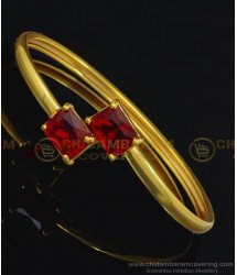 BCT240 - 2.6 Size One Gram Gold Red Color Big Stone Gold Kappu Bracelet for Women