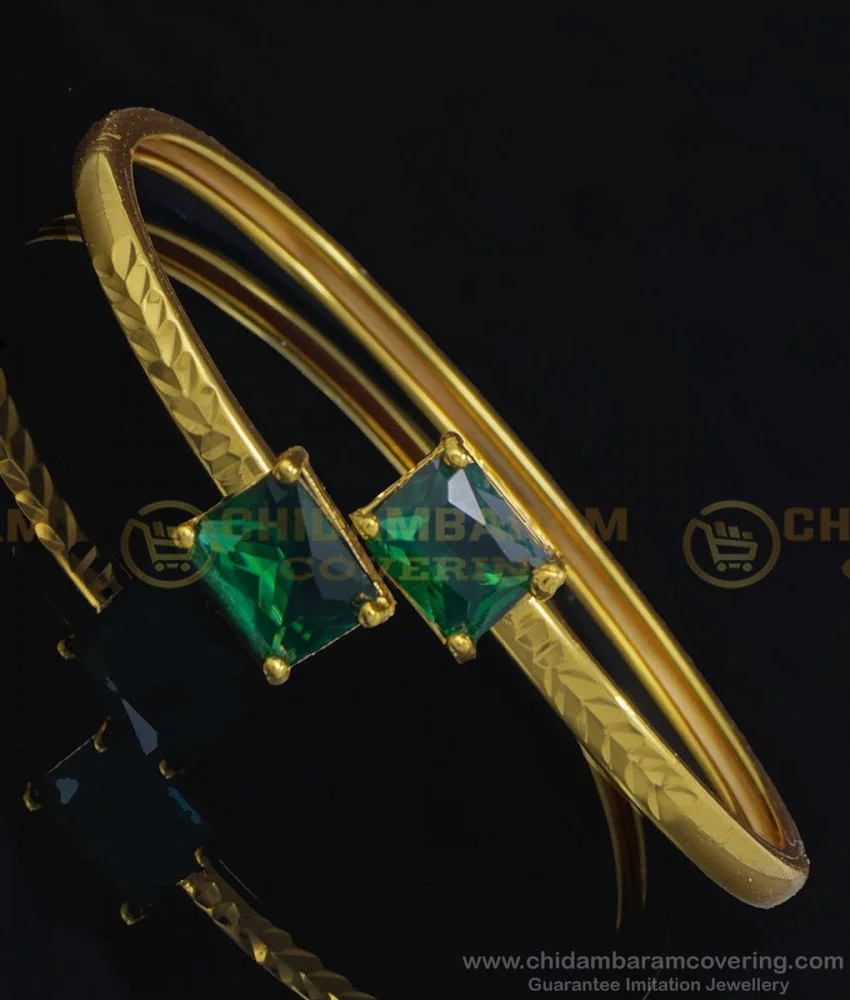 10K White and Yellow Gold Emerald Bracelet