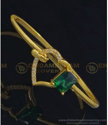 BCT254 - 2.6 Size Attractive Heart Shape Green Stone Imitation Bracelet for Women 