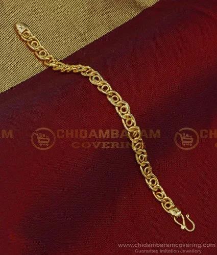 22k yellow gold solid link chain bracelet with fabulous diamond cut design  unique locking system men's heavy bracelet gifting jewelry | TRIBAL  ORNAMENTS