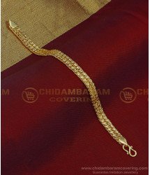 BCT262 - Beautiful Double Line Heart Design One Gram Gold Wedding Bracelet for Men 