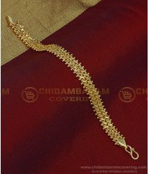 BCT263 - Latest Gold Design Bracelet Double Line Broad 1 Gram Gold Bracelet for Men 