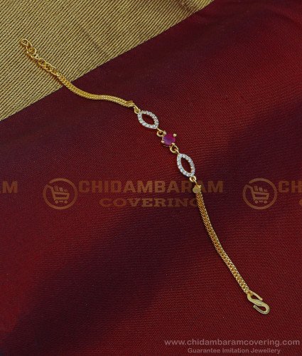 BCT264 - Latest Gold Design Stone Bracelet 1 Gram Gold Plated Stylish Hand Bracelet for Girls