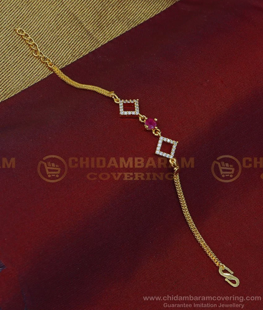 CZ Studded Gold Plated Stylish and Latest Designer Flower Charm Bracel –  Shining Jewel