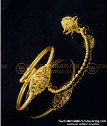 BCT267 - 2.6 size Latest One Gram Gold Adjustable Bracelet with Ring Attached Bridal Bracelet 