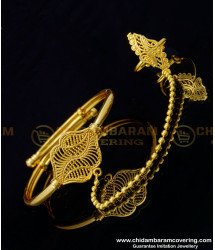 BCT269 - 2.6 size New Gold Hand Bracelet with Attached Finger Ring Panja Design for Girls