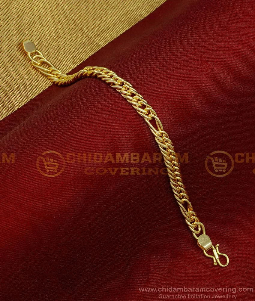 Buy One Gram Gold Guarantee Daily Use Chain Type Hand Bracelet ...