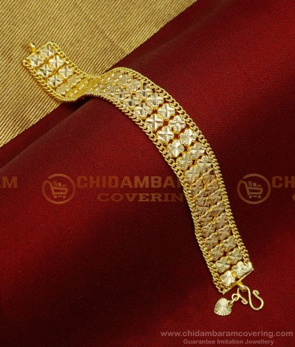 BCT278 - One Gram Gold Bridal Gold Pattern Broad Bracelet Design for Women 