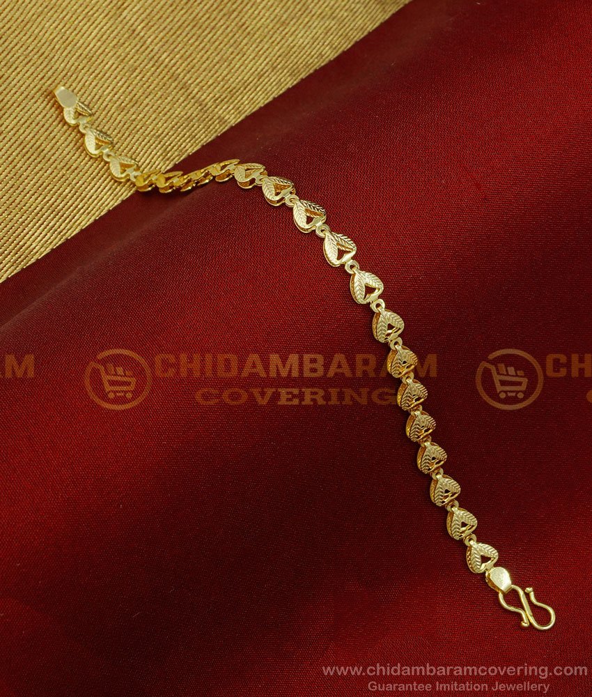 gold bracelet, bracelet for girls, cold covering bracelet, heart design bracelet, 