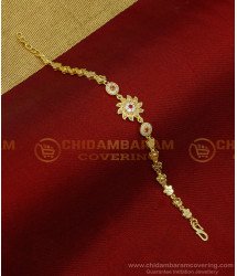 BCT283 - 1 Gram Gold Plated Stylish Hand Bracelet Flower Design Stone Bracelet for Girls