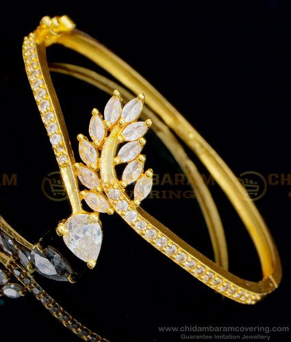 BCT316 - Unique Diamond Bracelet Designs Party Wear Leaf Model Bracelet for Girls 