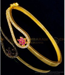 BCT320 - Pretty Bracelet Ruby Flower Design 1 Gram Gold Bracelet for College Girl 