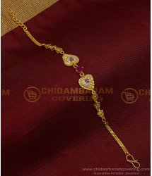 BCT327 - Attractive Forming Gold Ad Stone Heart Model Gold Bracelet for Women 