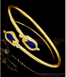 BCT339 - 2.4 size Kerala Traditional Ruby Stone Blue Nagapadam Palakka Bracelet for Women