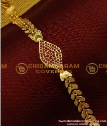 BCT34 - Charming Ruby Stone Leafy Design Bracelet Design for Girls
