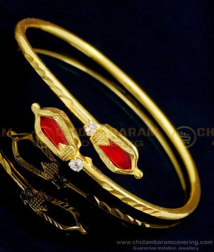 Enticing Round Kemp Stone Imitation Gold Bangles Design Latest Kangan Online  BJS6193