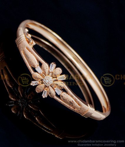 BCT364 - 2.6 size Sparkling White Zircon Stone Luxury Rose Gold Bracelet Design   
