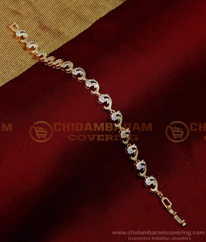 Real Silver 925 Indian Flower Style Bracelet for Girls in platinum fin –  Karizma Jewels