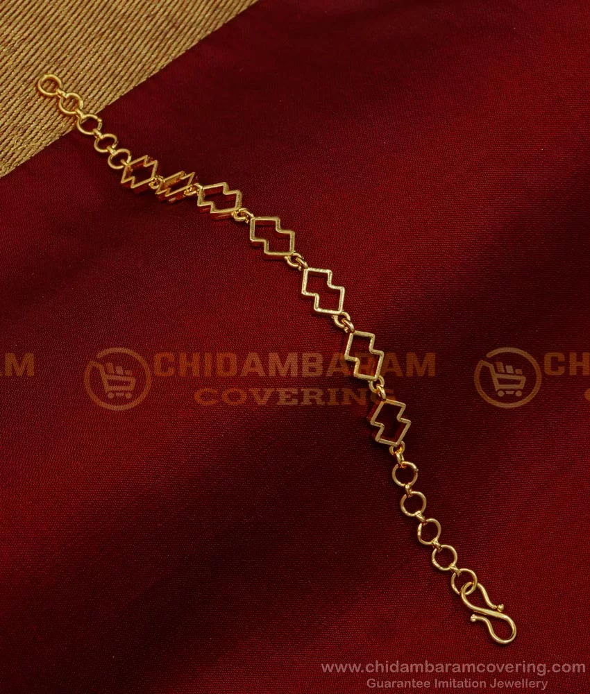 Buy 1 Gram Gold Bracelet Simple Hand Chain Design Online