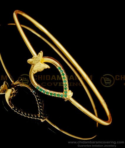 BCT405 - 1 Gram Gold Plated Emerald Stone Bracelets for Ladies