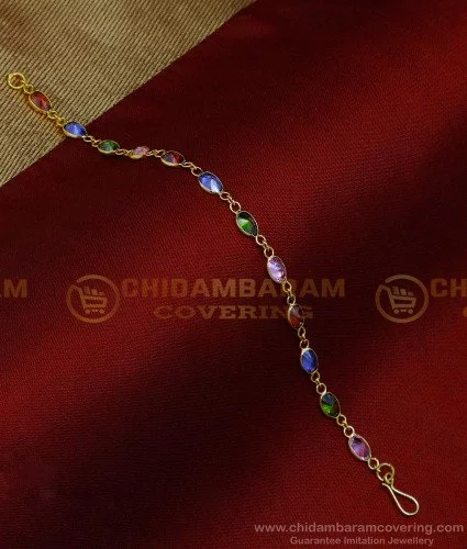 Buy quality 916 CZ Gold Hallmark Red Stone Light weight Bracelet in  Ahmedabad