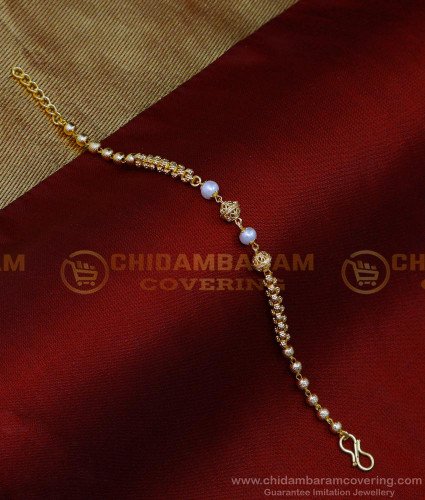 BCT416 - Elegant College Wear Gold Plated Pearl Bracelet for Girl 