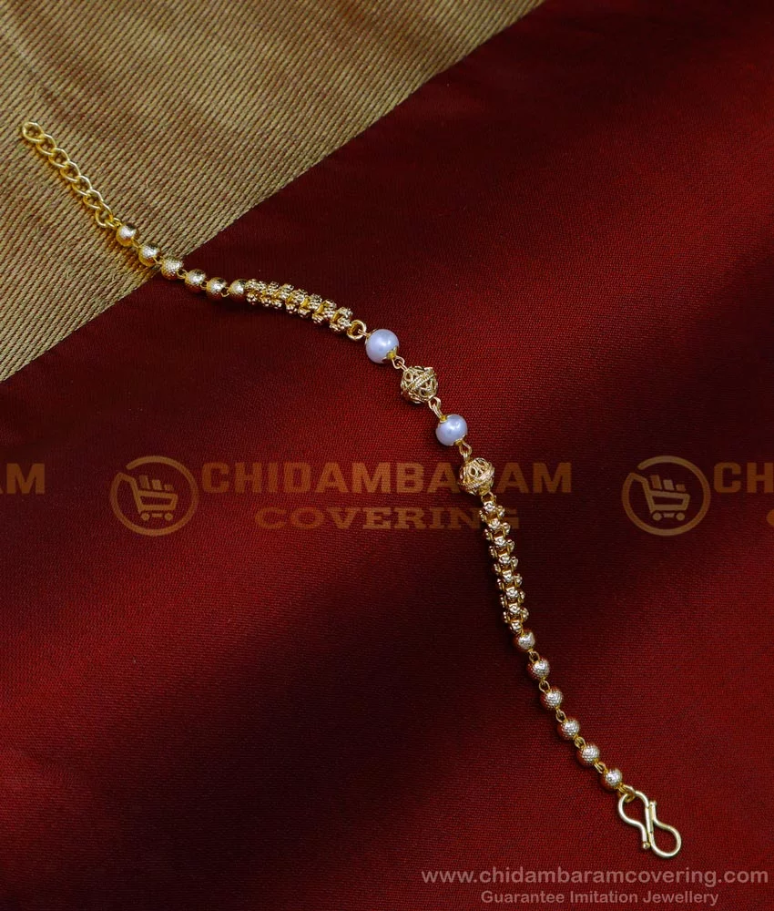 Bracelets Female,Girls Gold Pearl Bracelet at Rs 20000 in Hyderabad | ID:  23538510055