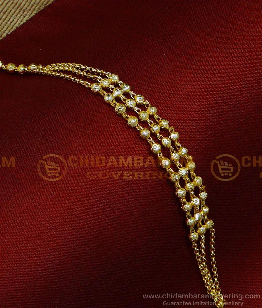 INOX Jewelry 18K Gold IP Double Diamond Cut Spiga Chain Bracelet  NSTC2307GP-8* - Delores Jewelers