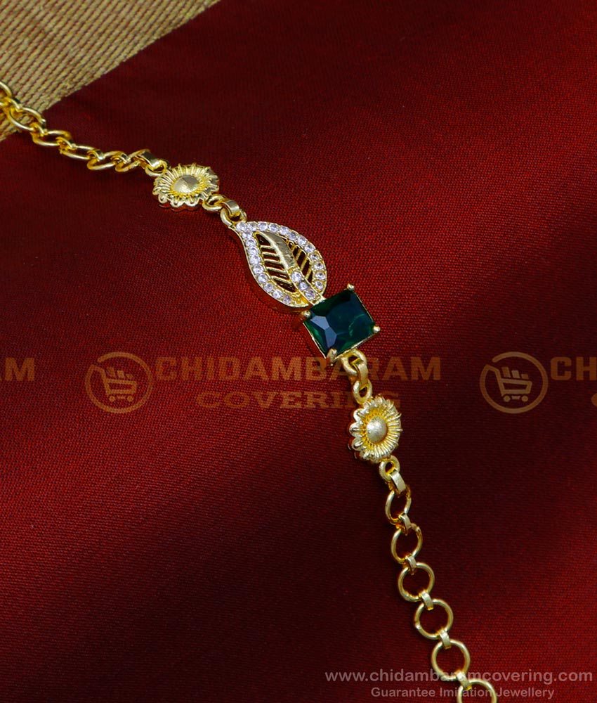  Gold plated jewellery, One gram bracelet, light weight bracelets, stone bracelet, trendy bracelets for ladies, bracelet for women, 1 gram gold bracelet for ladies