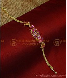 BCT442 - Attractive Ruby Stone One Gram Gold Bracelet Designs Online