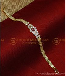 BCT443 - Buy White and Ruby Stone Panchaloha Bracelet Designs