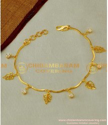 BCT45 - Unique Bracelet with Hanging Leaf and Stone Bracelet Artificial Jewellery Buy Online
