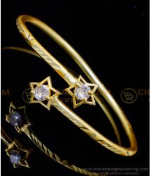 BCT453 - Unique Simple 1 Gm Gold Jewellery White Stone Bracelet 