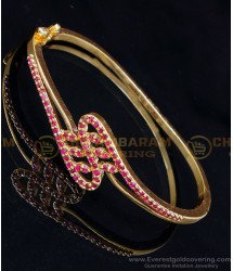 BCT482 - 1 Gram Gold Ruby Stone Bangles type Bracelet for Ladies
