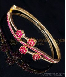 BCT486 - Attractive Bangle Type Ruby Gold Stone Bracelet Designs
