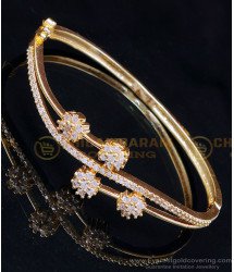 BCT487 - Gold Design White Stone Trendy Bracelets for Ladies