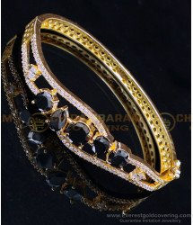 BCT490 - Elegant Black Stone Party Wear Gold Plated Bracelet
