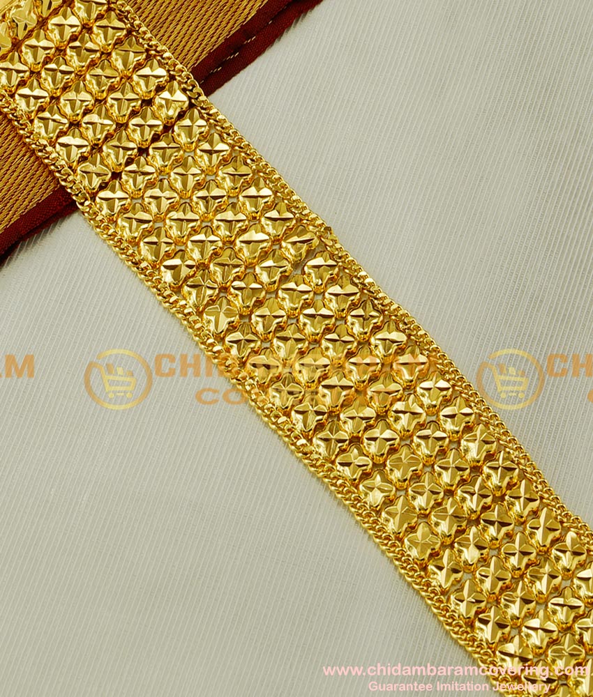 BCT51 - One Gram Gold Bridal Gold Inspired Broad Bracelet Design for Wedding