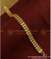 BCT85 - Elegant Finish Gold Design Double Side Heart Design Broad Bracelet Design Online