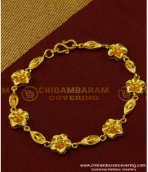 BCT89 - Attractive Flower Design Pure Gold Plated Low Price Bracelet for Female