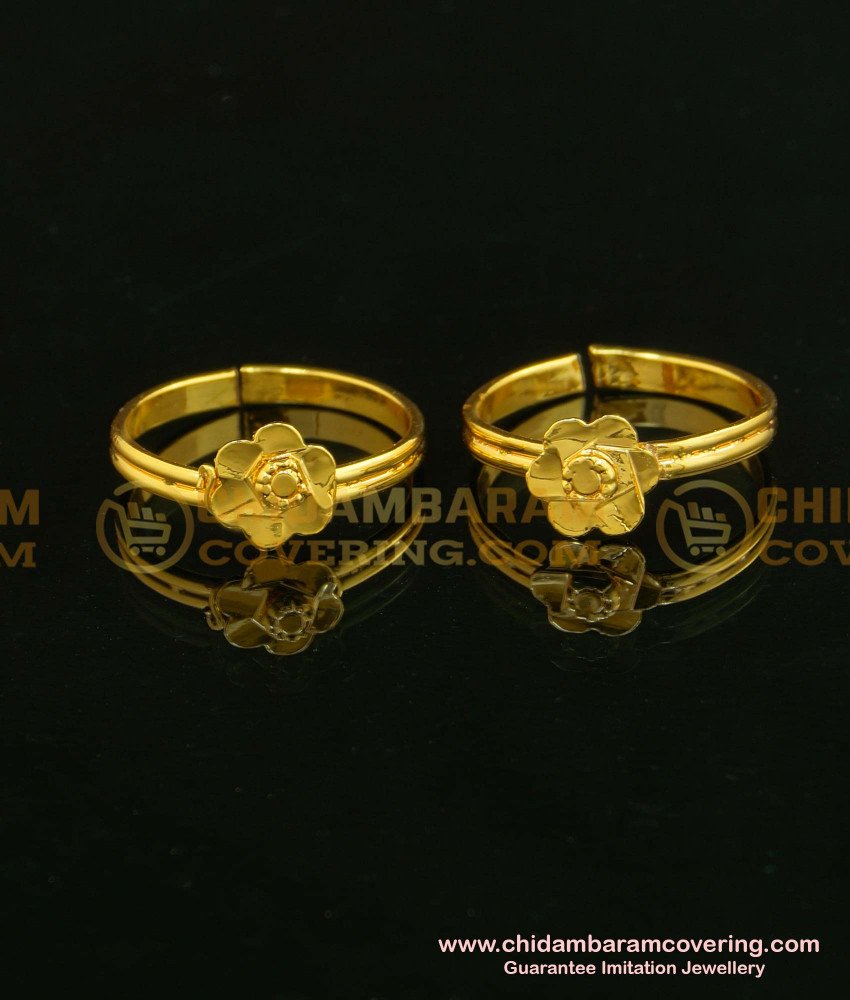 RNG007 - Marriage Traditional Toe Ring One Gram Gold Plated Adjustable Metti Designs