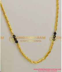 CHN009 - Three Crystal Balls with Wheat Chain Design South Indian Gold Plated Jewellery